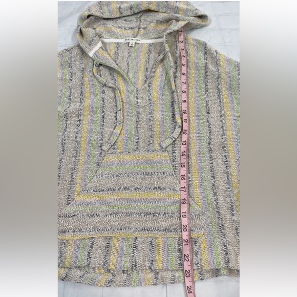 Earthbound Drug Rug Soft Pullover Knit Hooded Rainbow Color Top Woman’s Size L - Picture 13 of 15